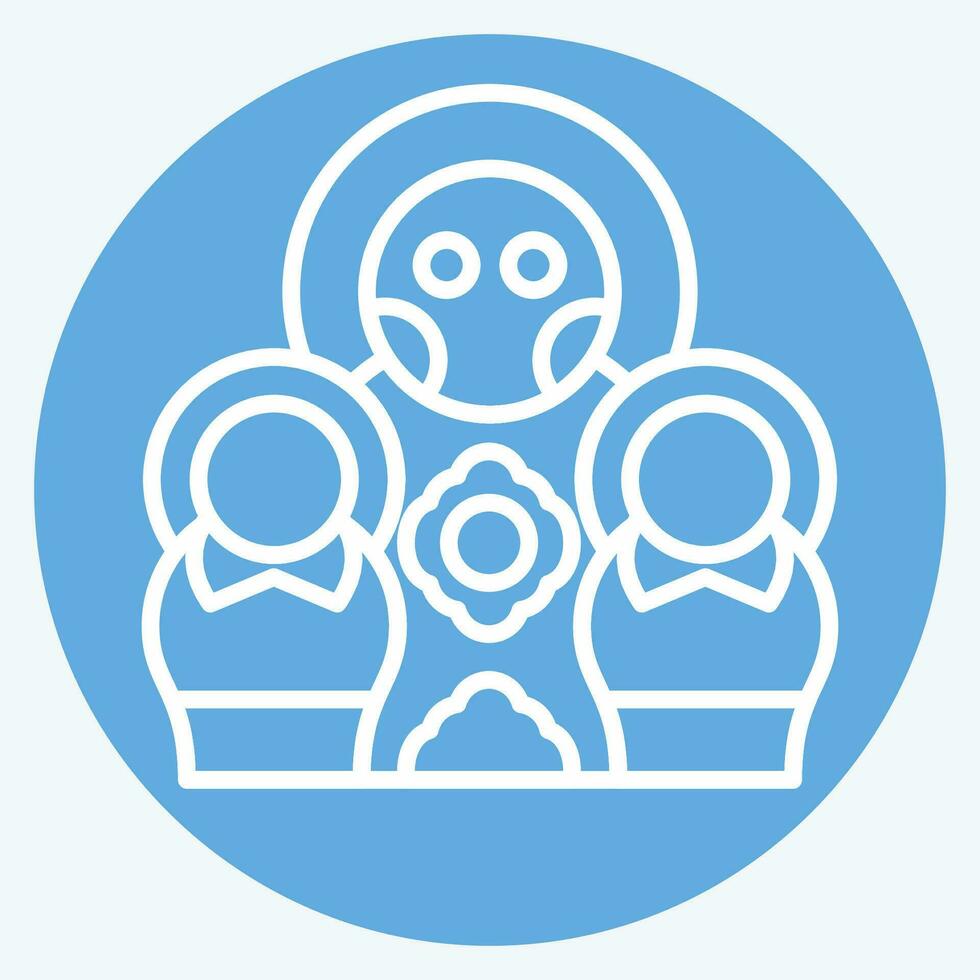 Icon Matryoshka Doll. related to Russia symbol. blue eyes style. simple design editable. simple illustration vector