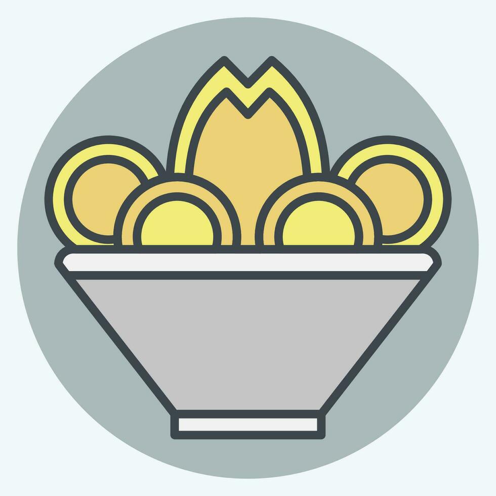 Icon Pelmeni. related to Russia symbol. color mate style. simple design editable. simple illustration vector