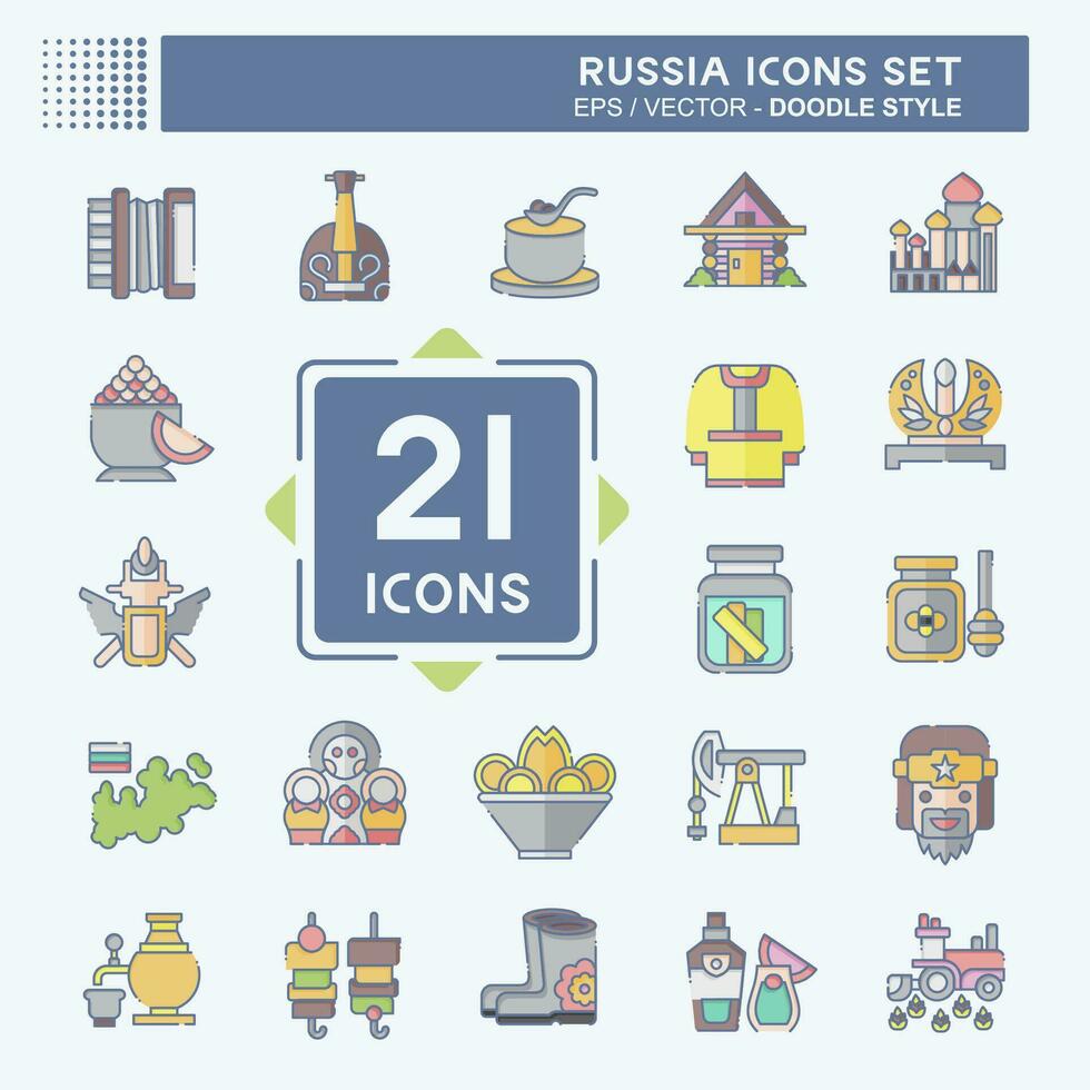 icono conjunto Rusia. relacionado a educación símbolo. garabatear estilo. sencillo diseño editable. sencillo ilustración vector