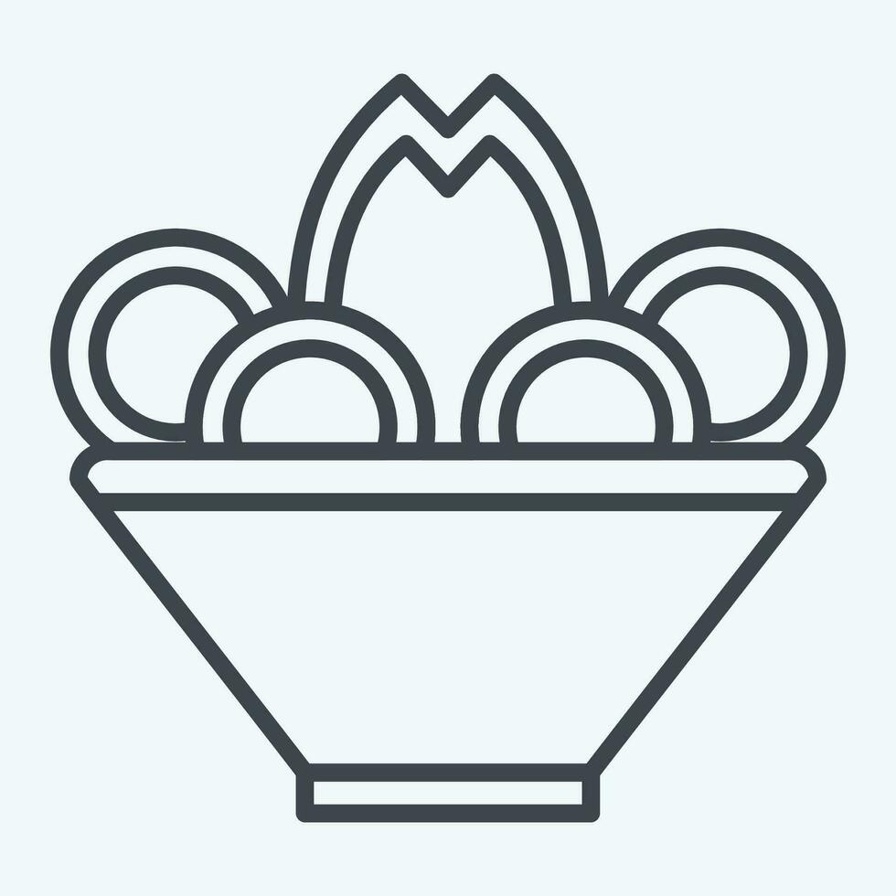Icon Pelmeni. related to Russia symbol. line style. simple design editable. simple illustration vector