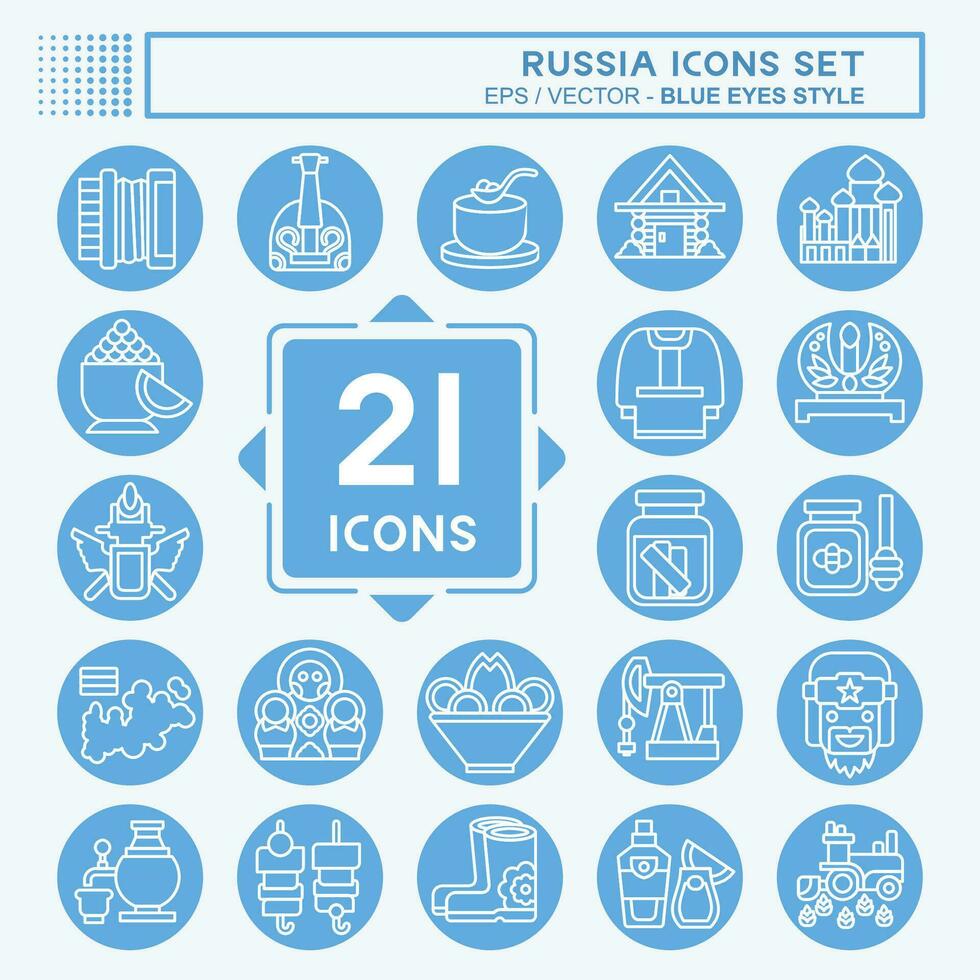 Icon Set Russia. related to Education symbol. blue eyes style. simple design editable. simple illustration vector