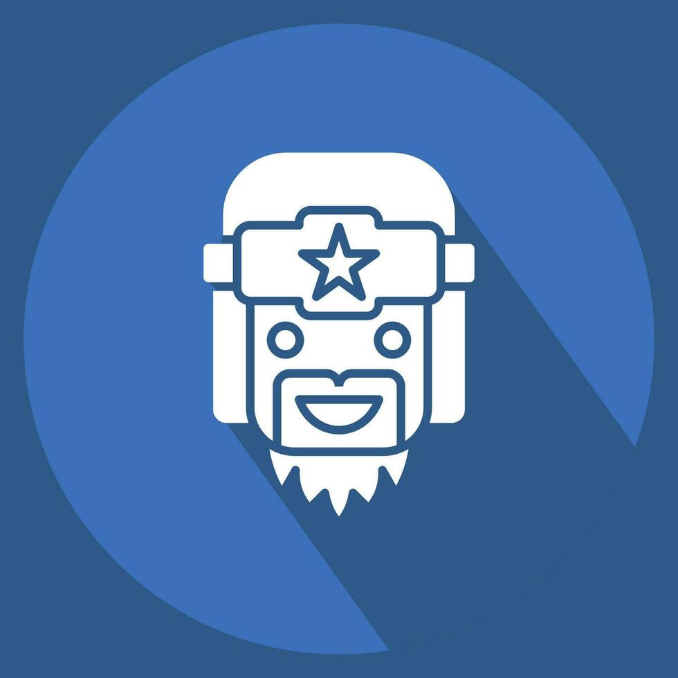 Icon Russia Hat. related to Russia symbol. long shadow style. simple design editable. simple illustration vector