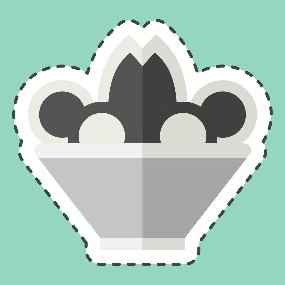 Sticker line cut Pelmeni. related to Russia symbol. simple design editable. simple illustration vector