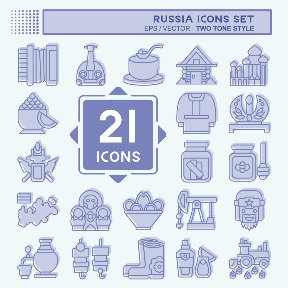 Icon Set Russia. related to Education symbol. two tone style. simple design editable. simple illustration vector