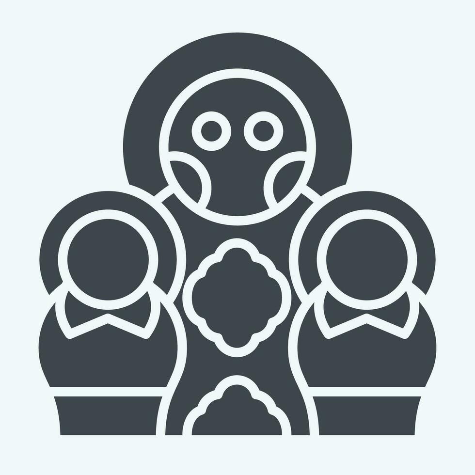 Icon Matryoshka Doll. related to Russia symbol. glyph style. simple design editable. simple illustration vector
