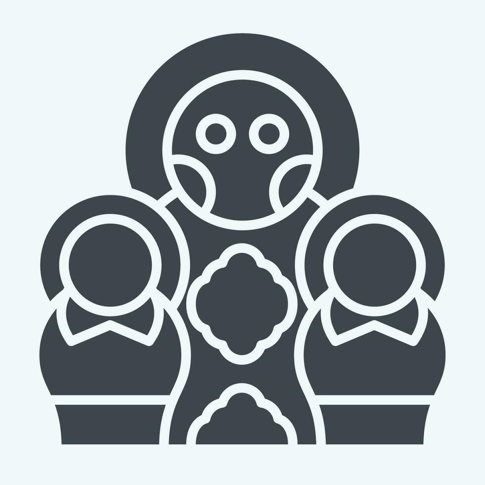 Icon Matryoshka Doll. related to Russia symbol. glyph style. simple design editable. simple illustration vector