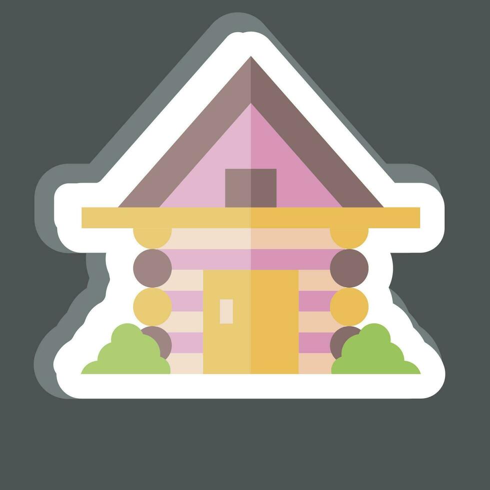 Sticker Cabin. related to Russia symbol. simple design editable. simple illustration vector