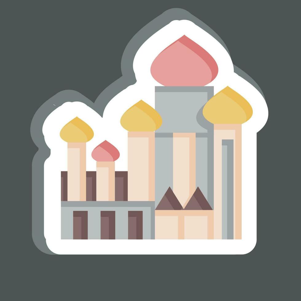 Sticker Cathedral Of Saint Basil. related to Russia symbol. simple design editable. simple illustration vector