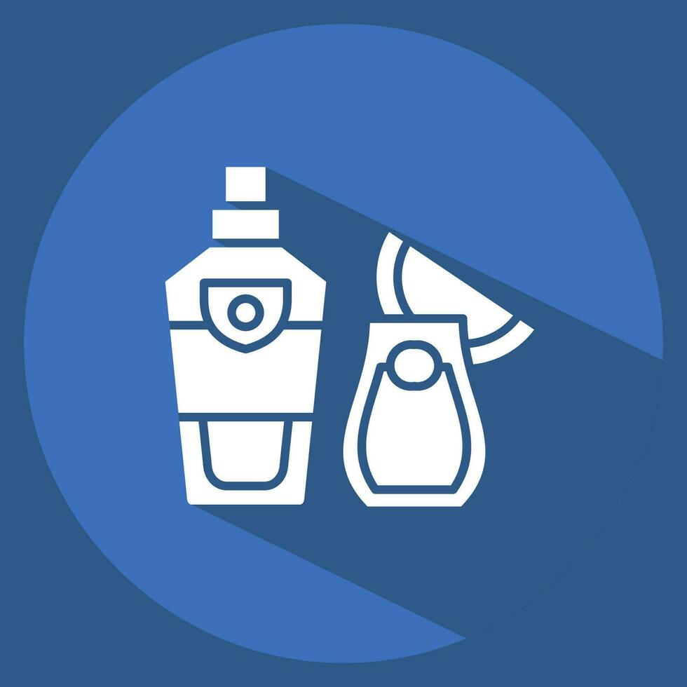 Icon Vodka. related to Russia symbol. long shadow style. simple design editable. simple illustration vector