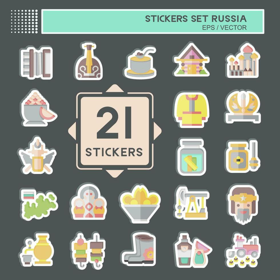 Sticker Set Russia. related to Education symbol. simple design editable. simple illustration vector