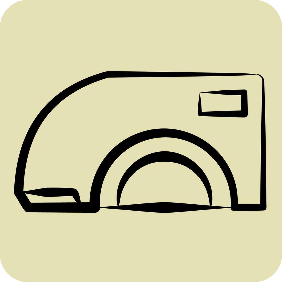 Icon Fender Car. related to Car Parts symbol. hand drawn style. simple design editable. simple illustration vector