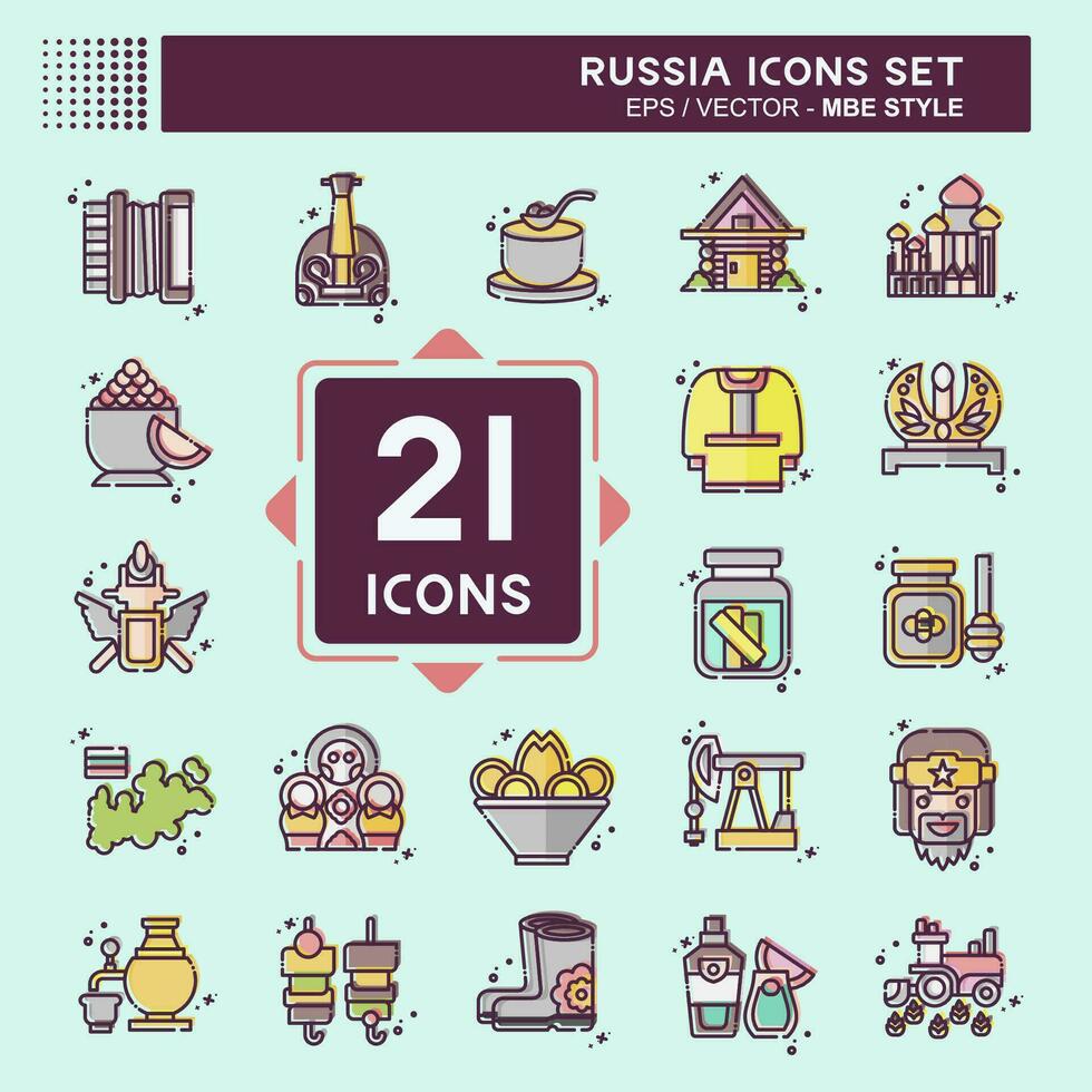 icono conjunto Rusia. relacionado a educación símbolo. mbe estilo. sencillo diseño editable. sencillo ilustración vector