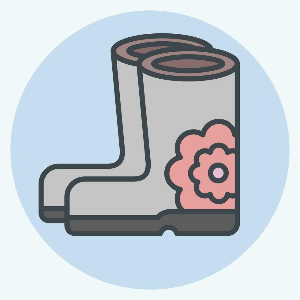 Icon Valenki. related to Russia symbol. color mate style. simple design editable. simple illustration vector