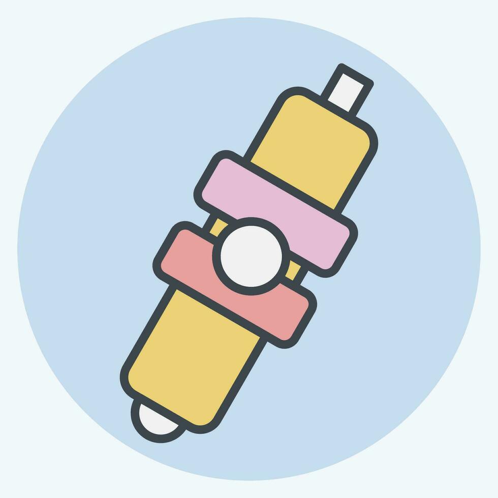 Icon Spark Plug. related to Car Parts symbol. color mate style. simple design editable. simple illustration vector