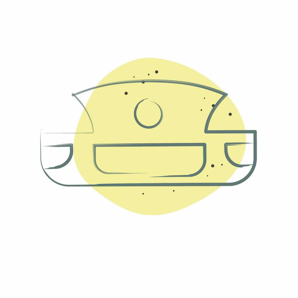 Icon Front Bumper. related to Car Parts symbol. Color Spot Style. simple design editable. simple illustration vector