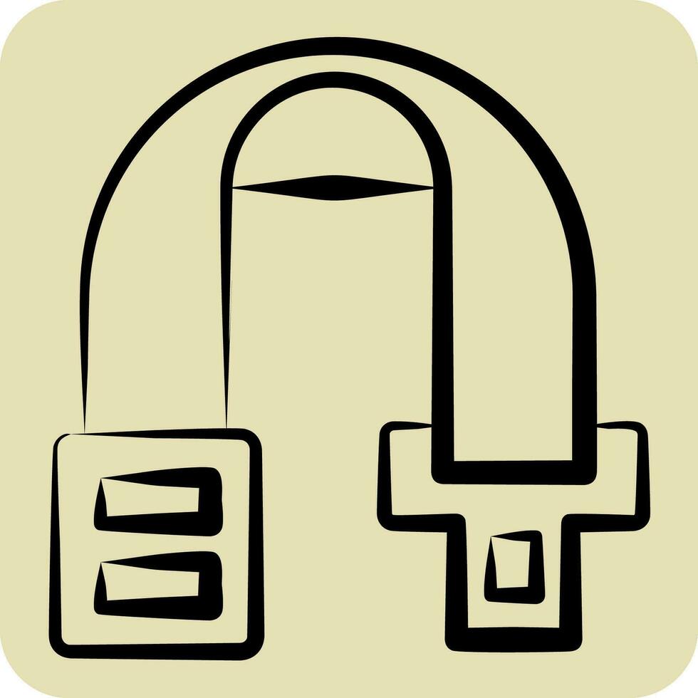 Icon Car Seatbelt. related to Car Parts symbol. hand drawn style. simple design editable. simple illustration vector