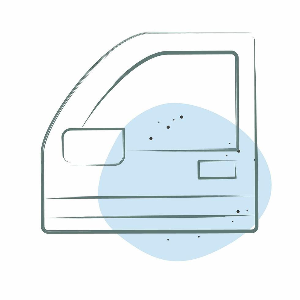Icon Doors Car. related to Car Parts symbol. Color Spot Style. simple design editable. simple illustration vector
