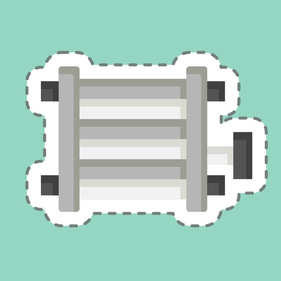Sticker line cut Car Condenser. related to Car Parts symbol. simple design editable. simple illustration vector