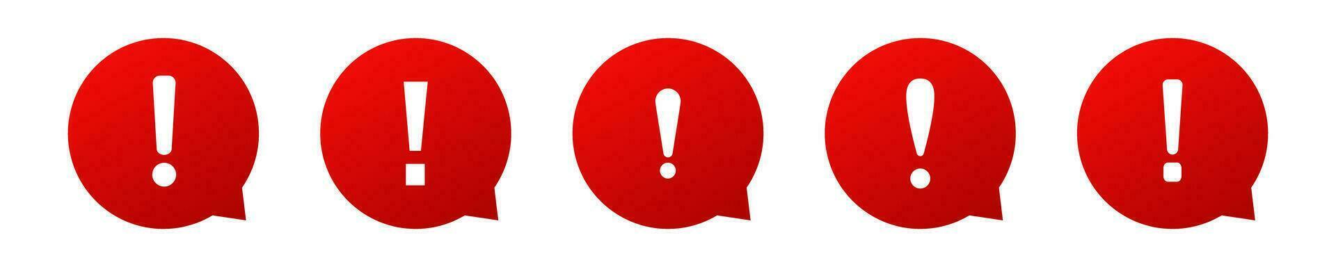 Exclamation mark. Red vector warn sign. Caution or attention icon.