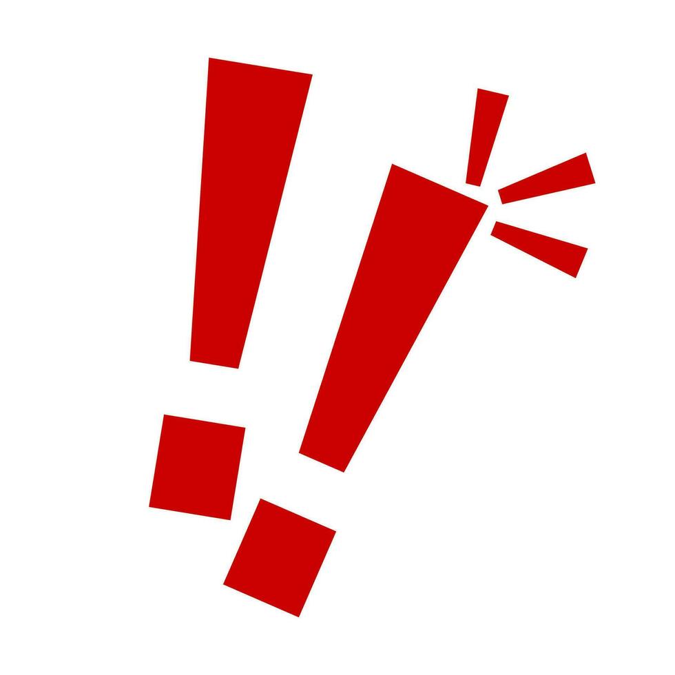 Exclamation mark. Red vector warn sign. Caution or attention icon.