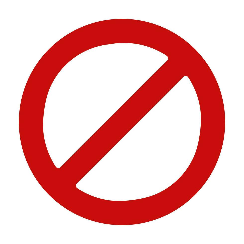 prohibir rojo cruzado circulo signo. prohibición prohibido símbolo. vector