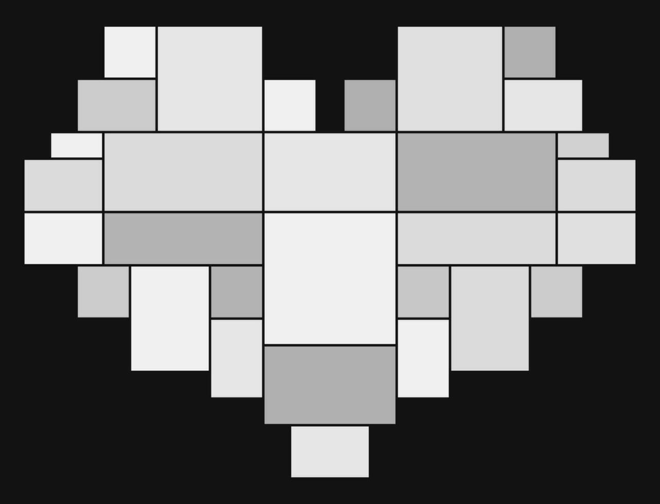 corazón foto montaje collage modelo vector