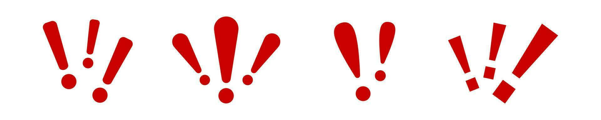 Exclamation mark. Red vector warn sign. Caution or attention icon.
