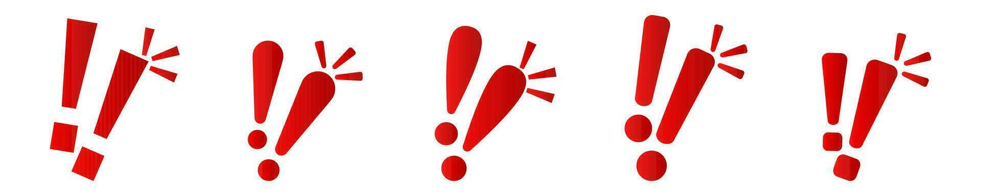 Exclamation mark. Red vector warn sign. Caution or attention icon.