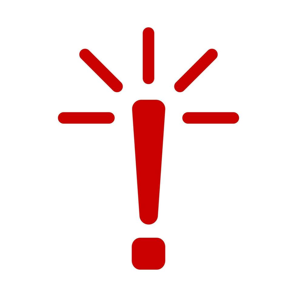 Exclamation mark. Red vector warn sign. Caution or attention icon.