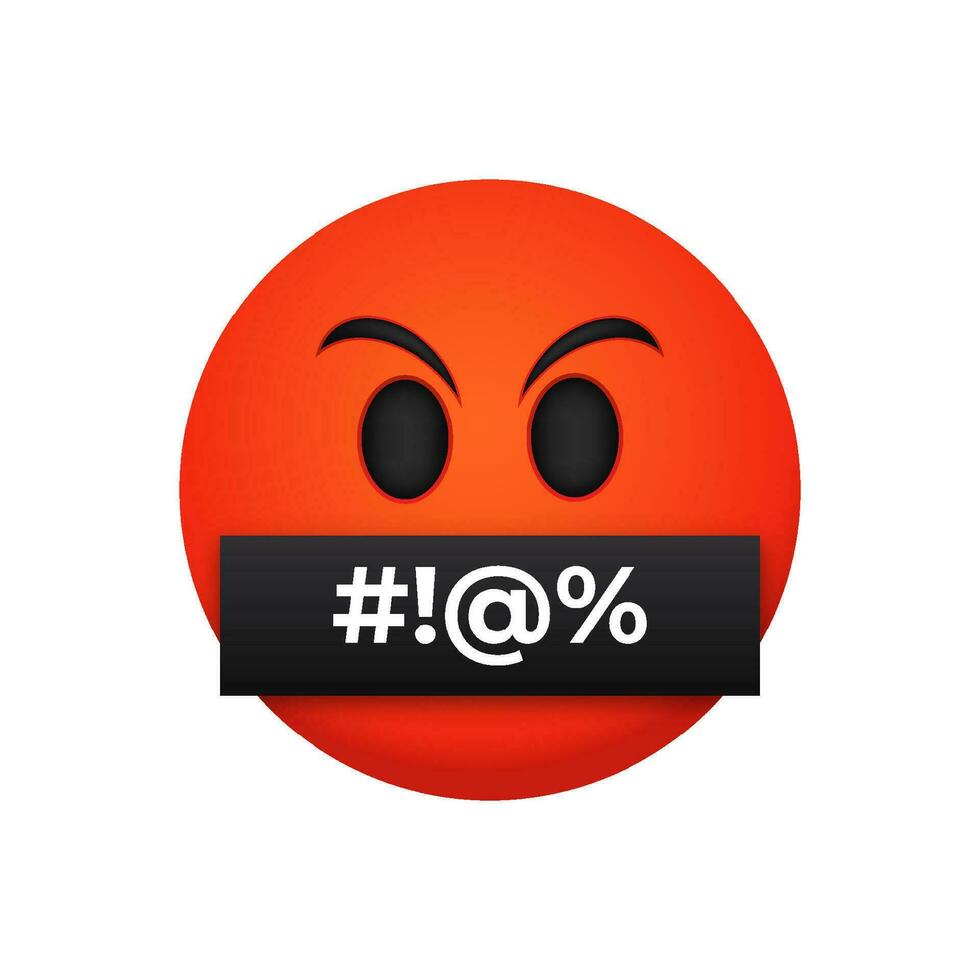 Hate furious red face emoji 3d icon vector