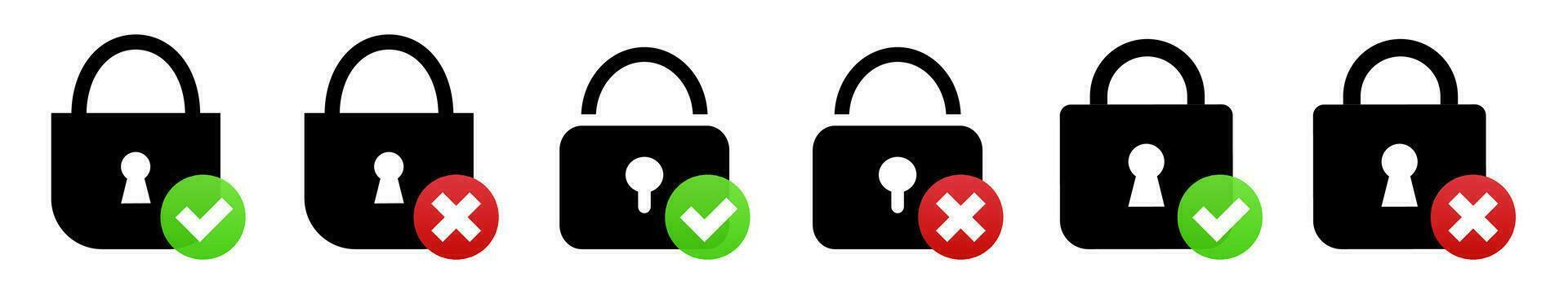 Lock vector icon. Protection security and unsecured