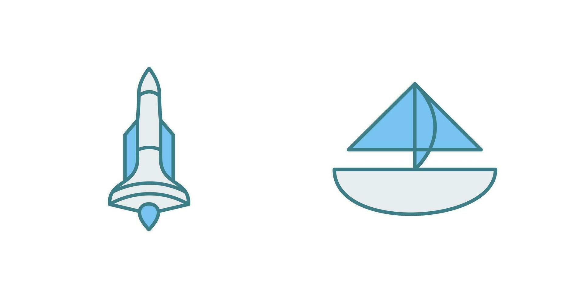 Rocket and Small Yacht Icon vector