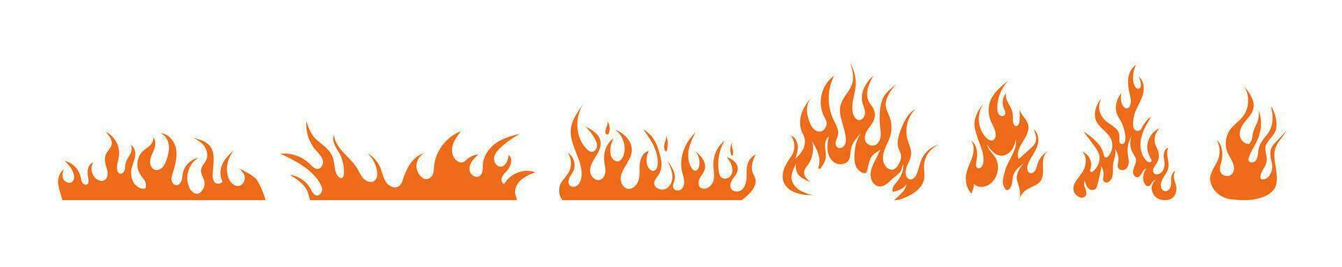 Fire vector silhouette illustration. Flame wildfire