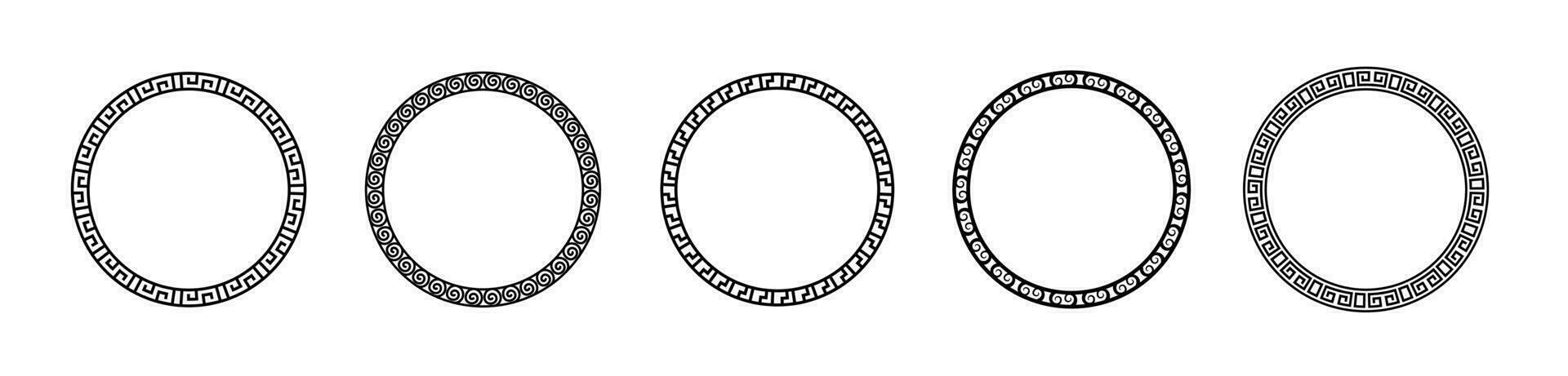 griego circulo marco vector diseño. circulo frontera Roma