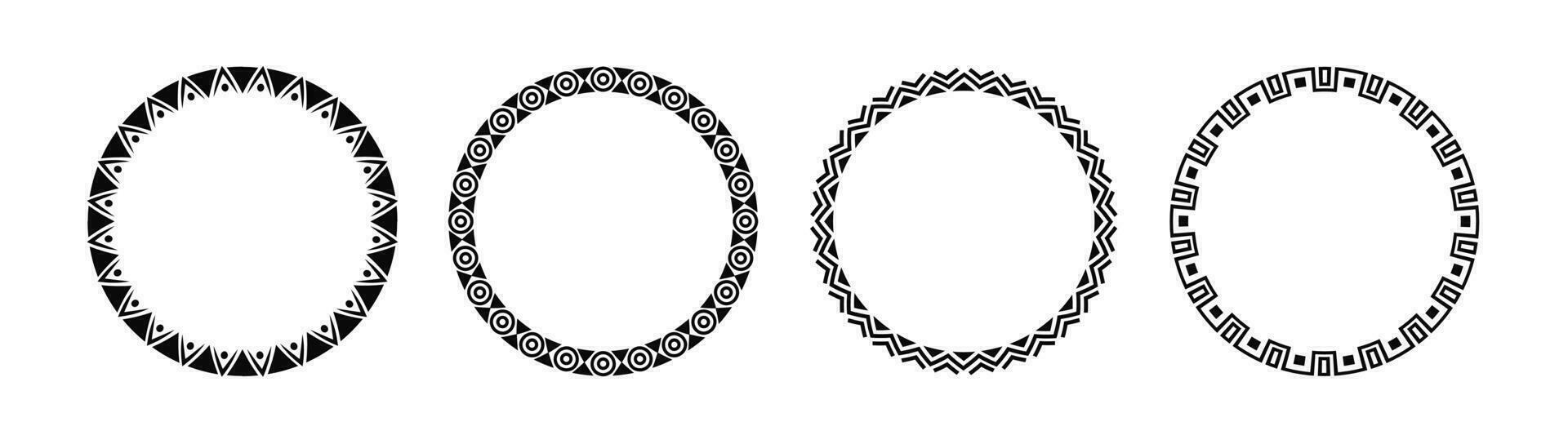 Africa tribal round frame vector design. Circle border african circle
