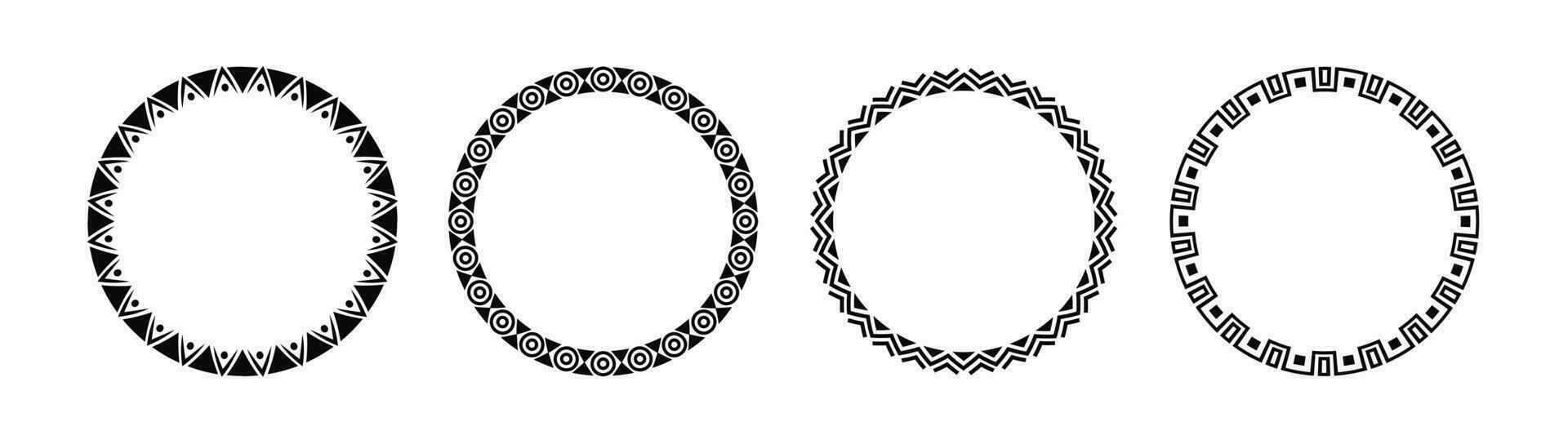 Africa tribal round frame vector design. Circle border african circle