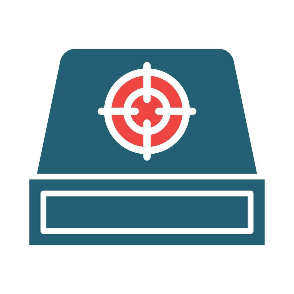 Red Dot Sight Vector Glyph Two Color Icon For Personal And Commercial Use.