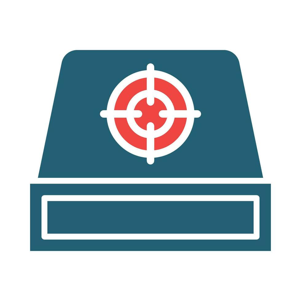 Red Dot Sight Vector Glyph Two Color Icon For Personal And Commercial Use.