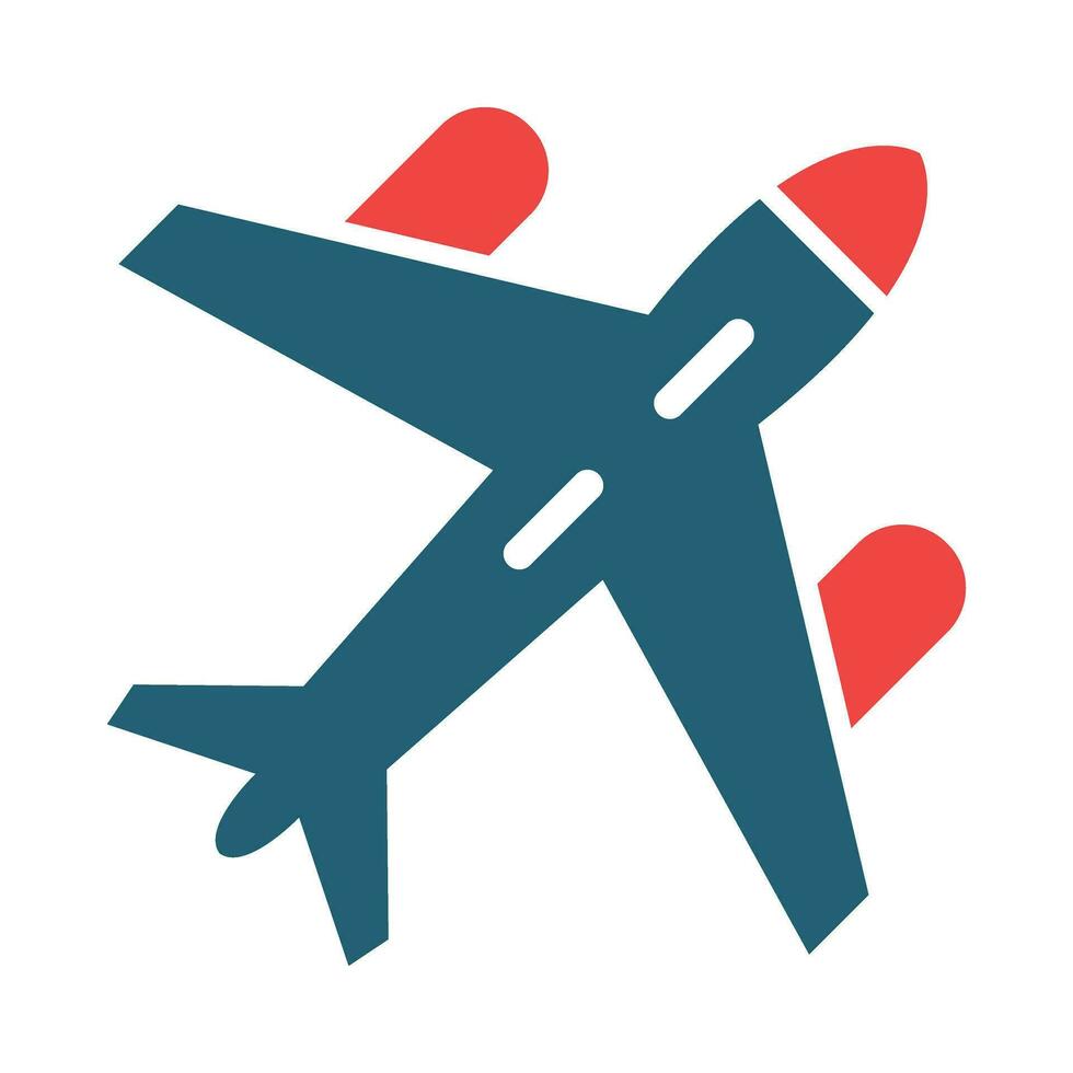 Aircraft Vector Glyph Two Color Icon For Personal And Commercial Use.