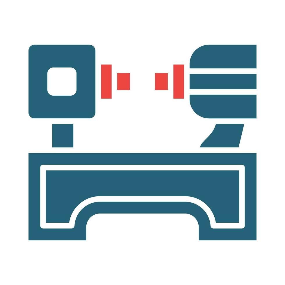Lathe Vector Glyph Two Color Icon For Personal And Commercial Use.