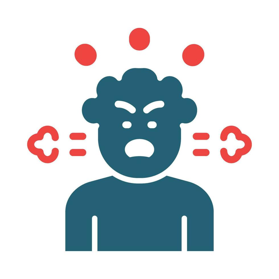 Anger Management Vector Glyph Two Color Icon For Personal And Commercial Use.