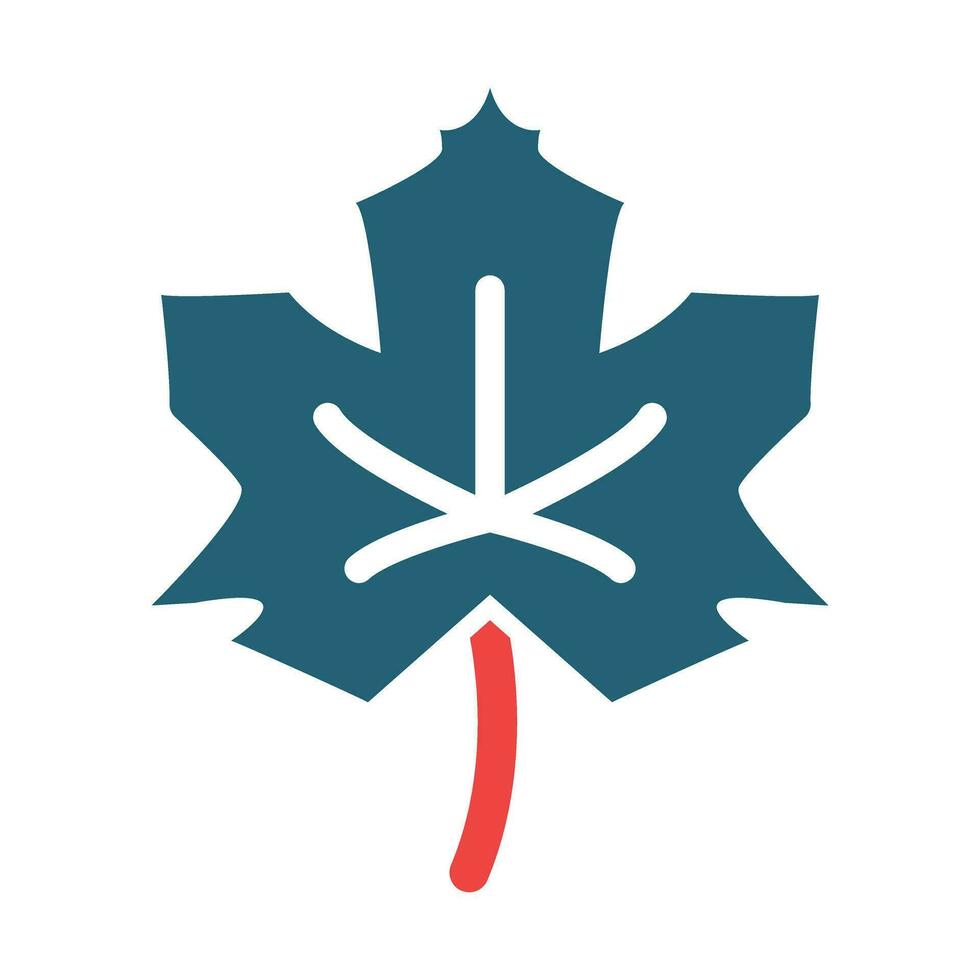 Maple Leaf Vector Glyph Two Color Icon For Personal And Commercial Use.