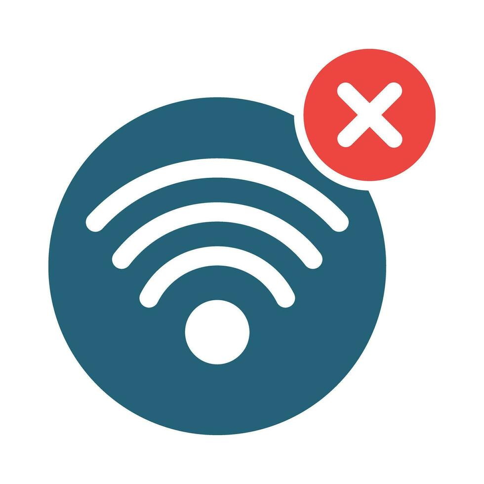 No Wifi Vector Glyph Two Color Icon For Personal And Commercial Use.