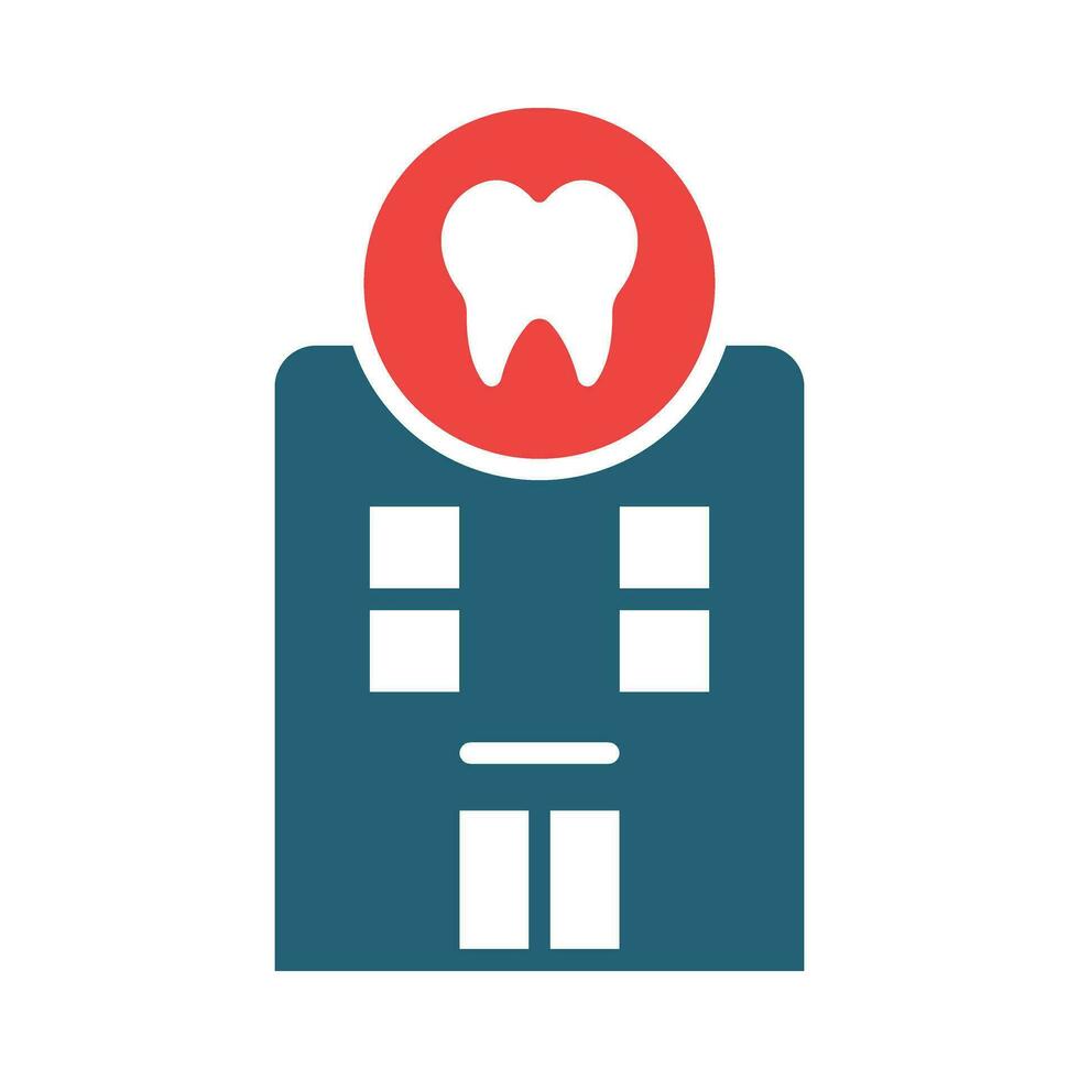 Dental Clinic Vector Glyph Two Color Icon For Personal And Commercial Use.