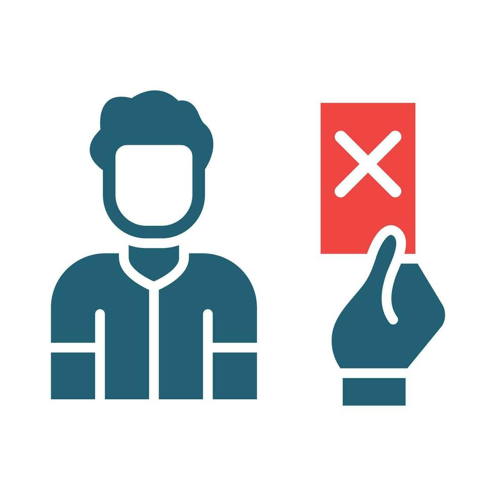 Disqualified Vector Glyph Two Color Icon For Personal And Commercial Use.