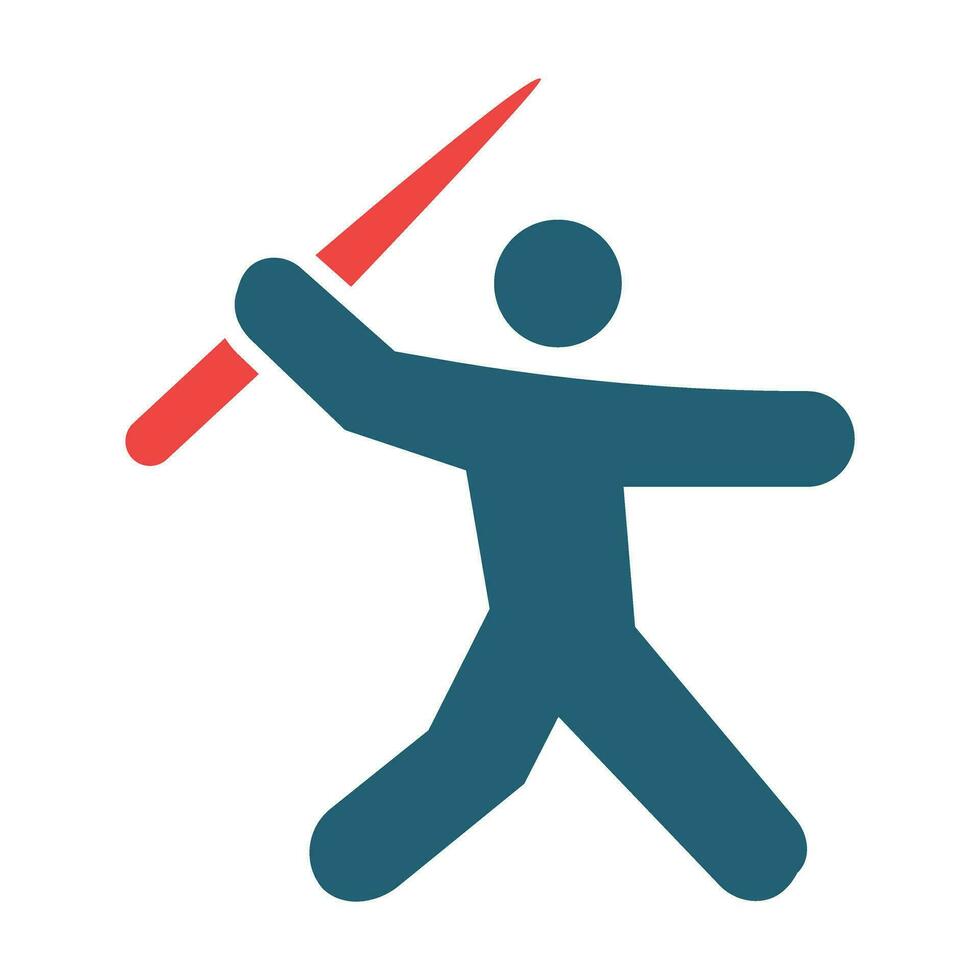 Javelin Vector Glyph Two Color Icon For Personal And Commercial Use.