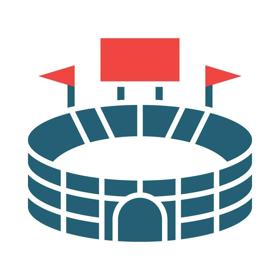 Stadium Vector Glyph Two Color Icon For Personal And Commercial Use.