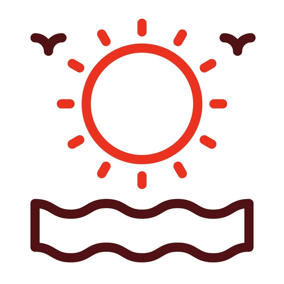 Sun Vector Thick Line Two Color Icons For Personal And Commercial Use.