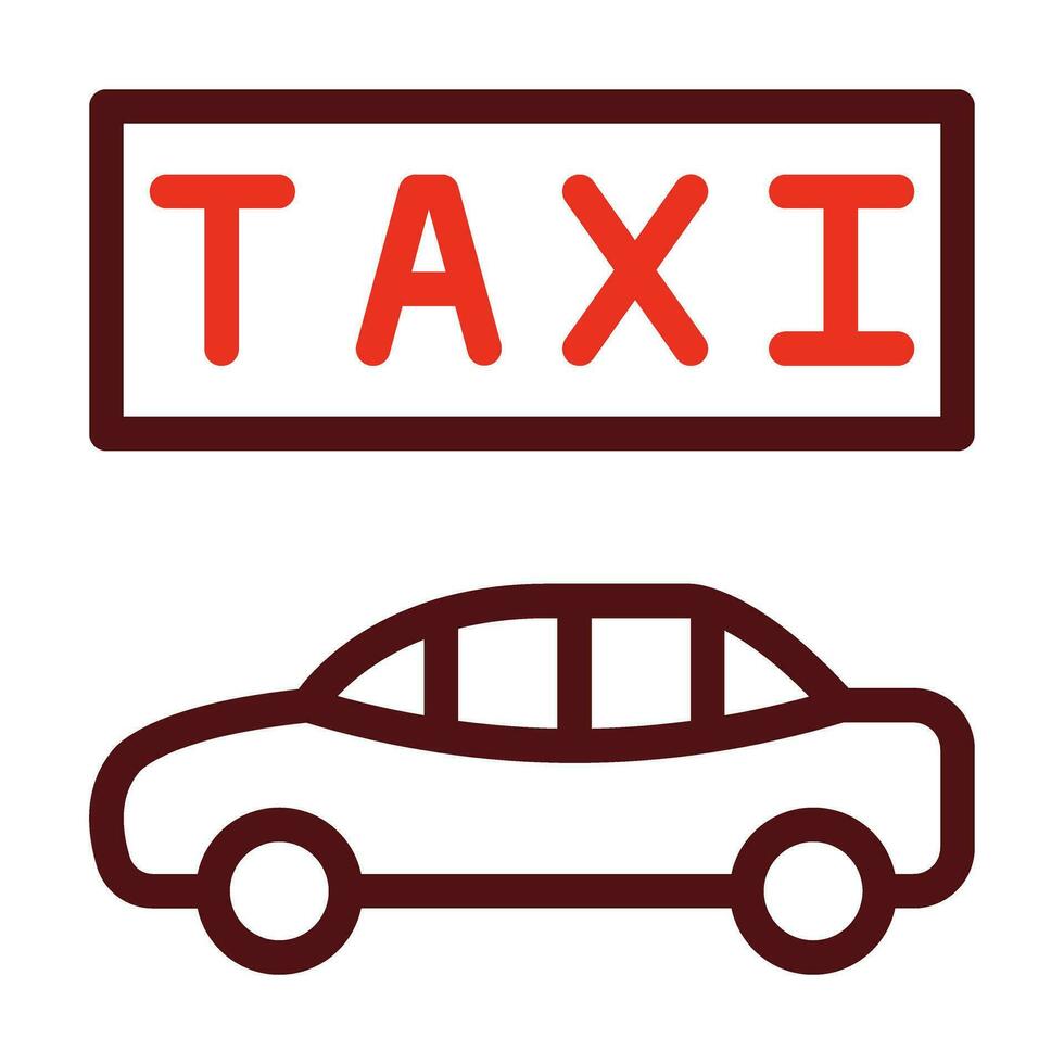 Taxi vector grueso línea dos color íconos para personal y comercial usar.