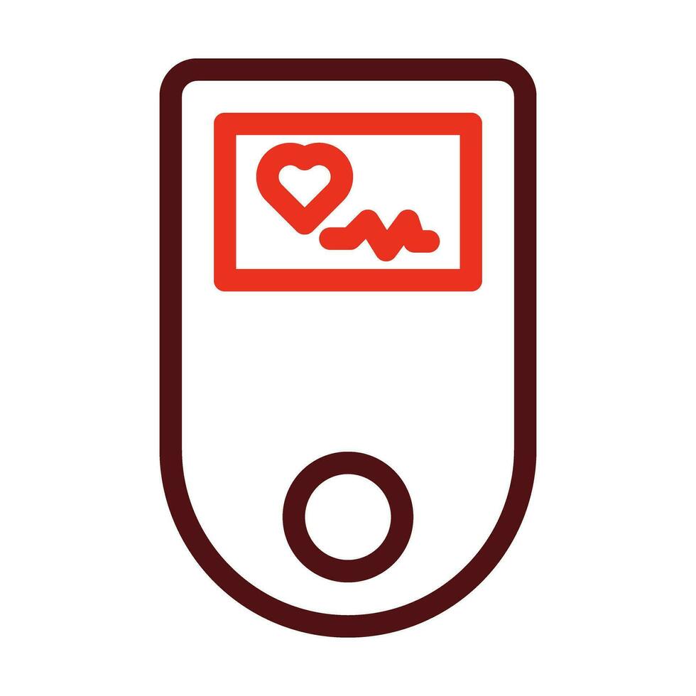 Pulse Machine Vector Thick Line Two Color Icons For Personal And Commercial Use.